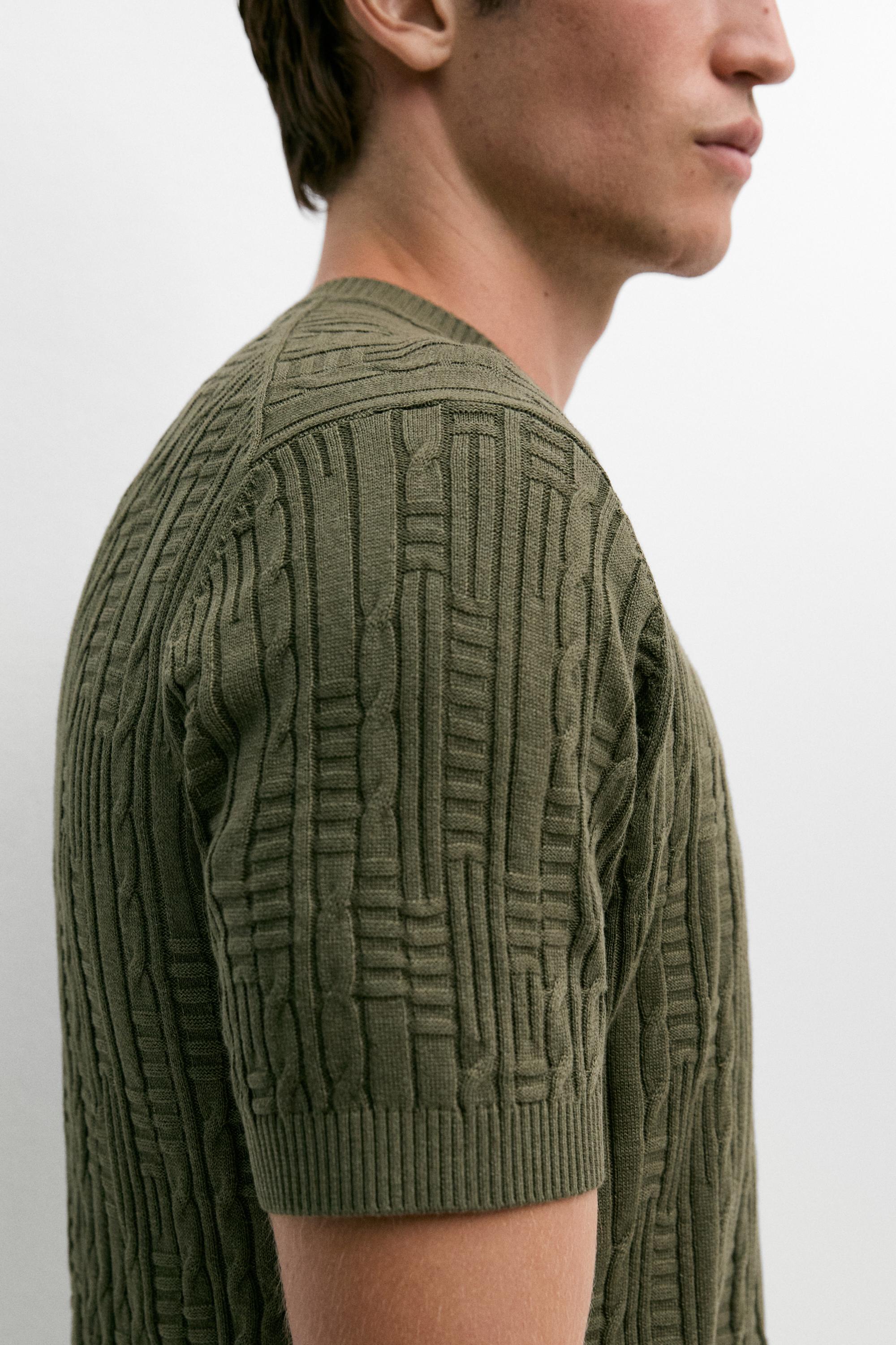 Cotton blend knit sweater